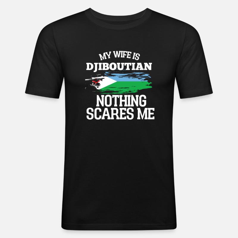 Dschibuti Ehefrau - Männer Slim Fit T-Shirt - Schwarz
