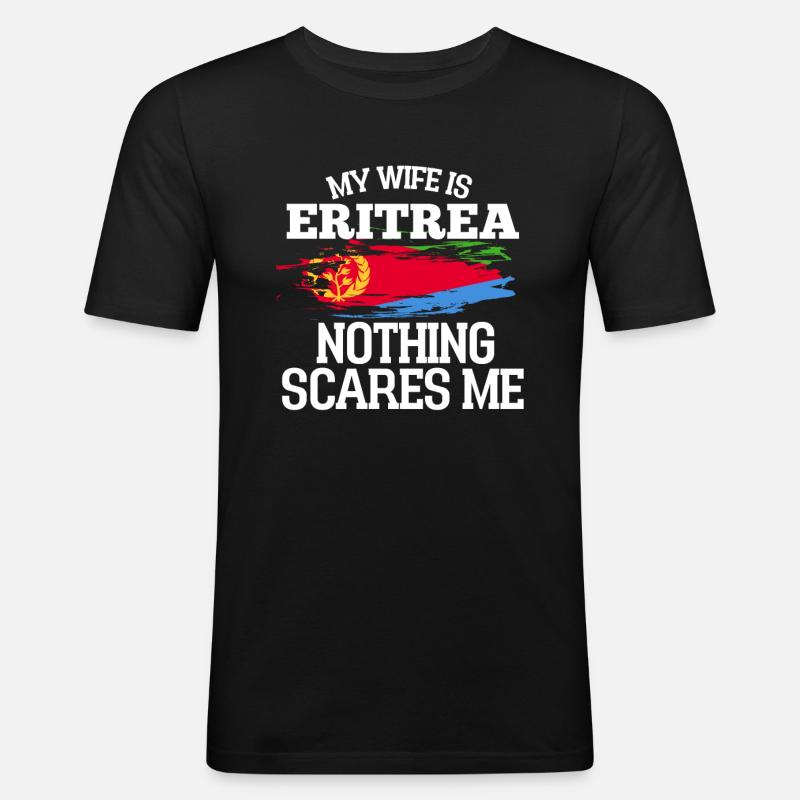 Eritrea Ehefrau - Männer Slim Fit T-Shirt - Schwarz