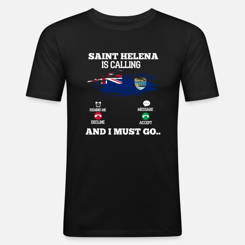 Saint Helena - Männer Slim Fit T-Shirt - Schwarz