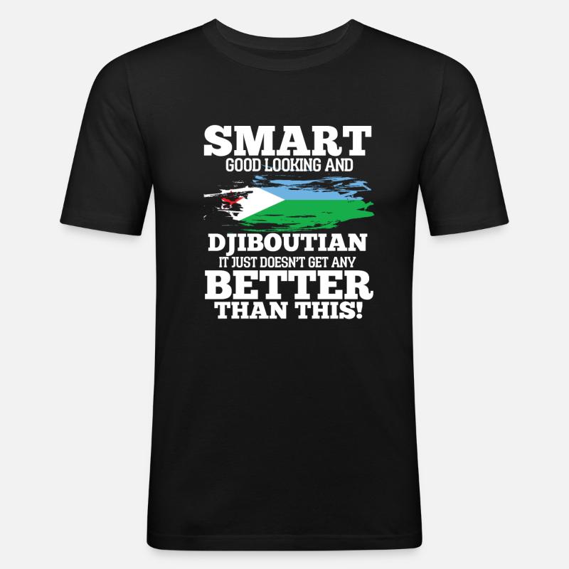 Dschibuti - Männer Slim Fit T-Shirt - Schwarz