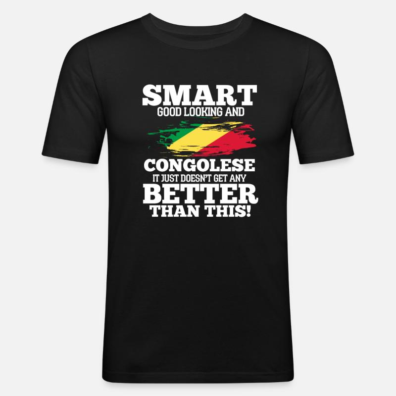 Kongo - Männer Slim Fit T-Shirt - Schwarz