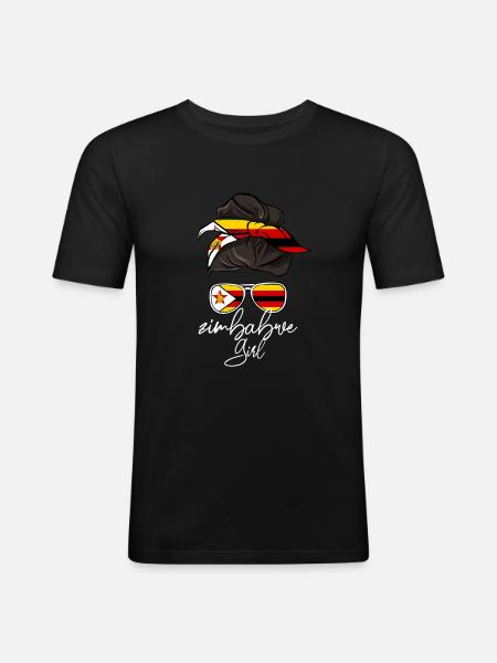 Zimbabwe - Men's Slim Fit T-Shirt - black