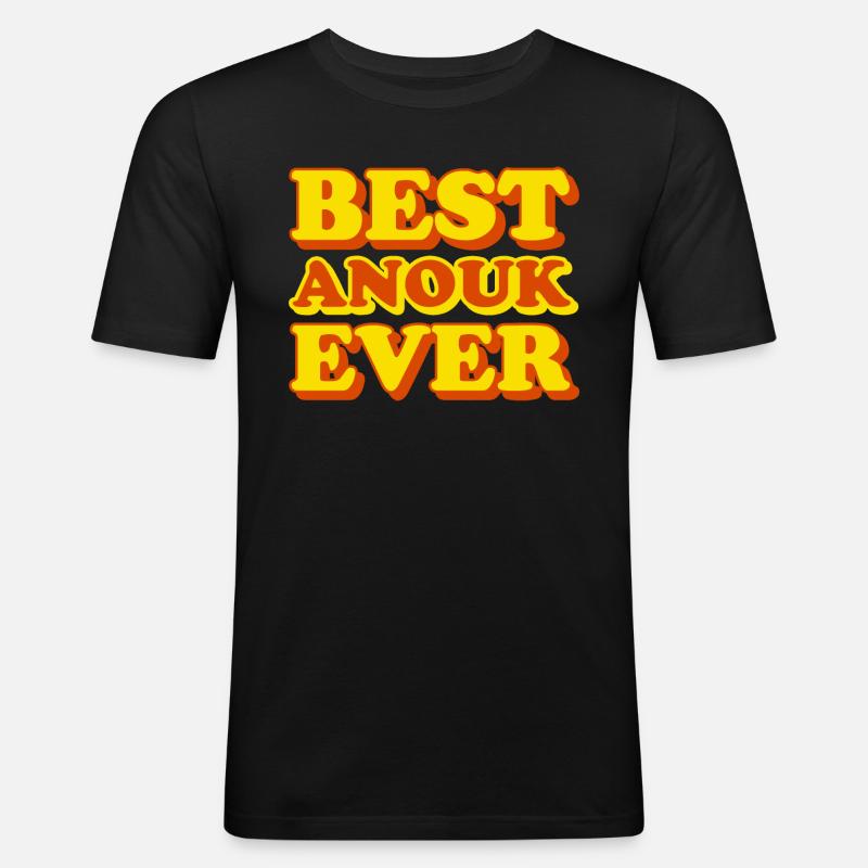 Anouk First Name Funny Gift - Men's Slim Fit T-Shirt - black