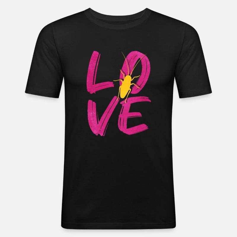 Kakerlake - Männer Slim Fit T-Shirt - Schwarz