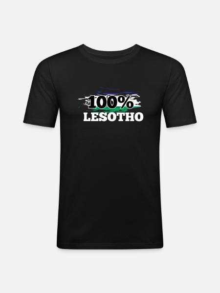 Lesotho - Men's Slim Fit T-Shirt - black