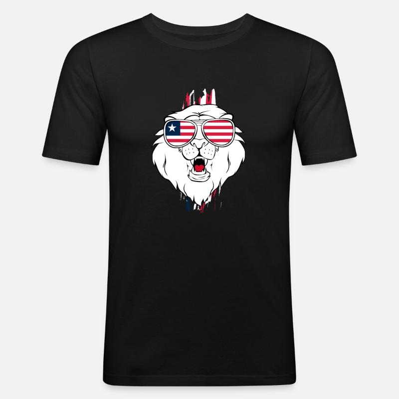 Libya - Männer Slim Fit T-Shirt - Schwarz
