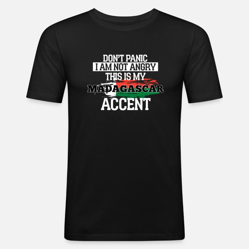 Madagaskar - Männer Slim Fit T-Shirt - Schwarz