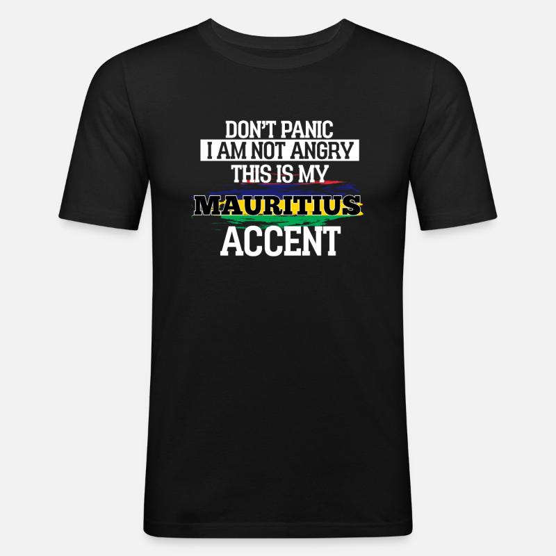Mauritius - Männer Slim Fit T-Shirt - Schwarz
