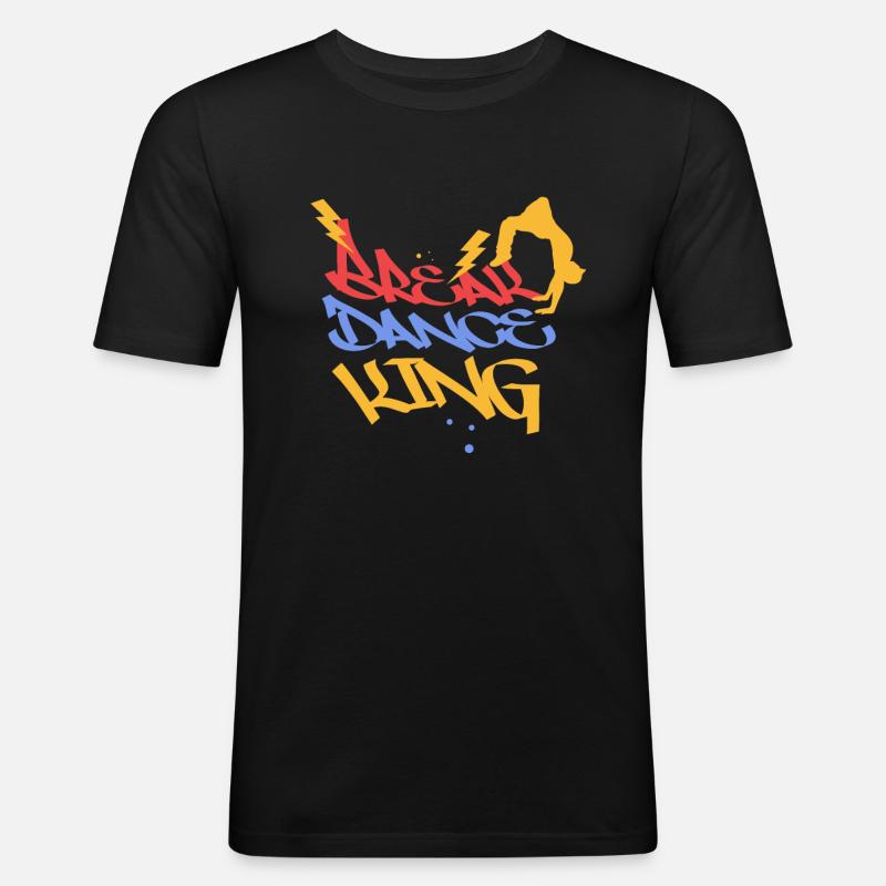 Breakdancing - Männer Slim Fit T-Shirt - Schwarz