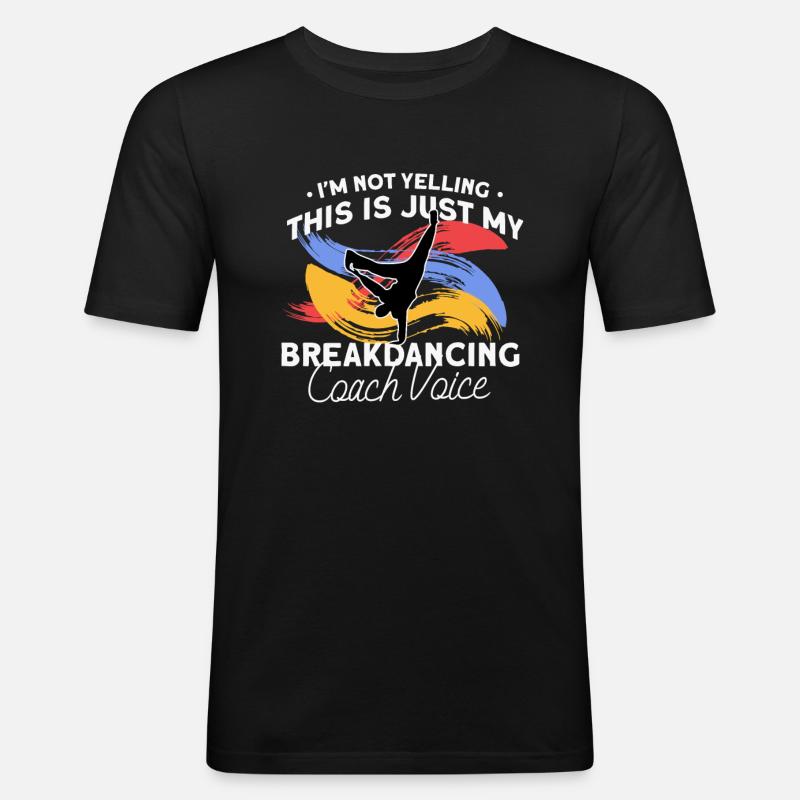 Breakdancing - Männer Slim Fit T-Shirt - Schwarz