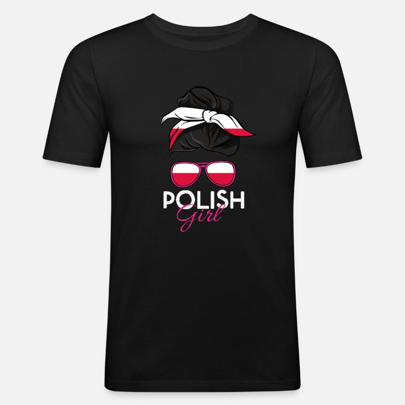 Polnisches Mädchen - Männer Slim Fit T-Shirt - Schwarz