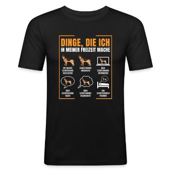 Schäferhund - Männer Slim Fit T-Shirt - Schwarz - Vorne - Nik (191cm)