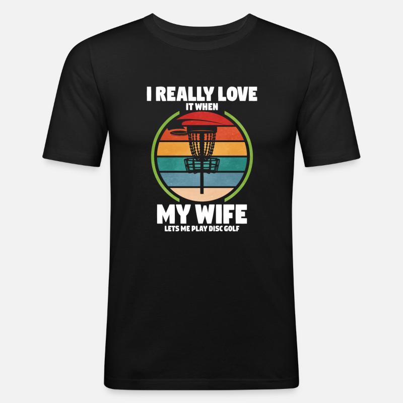 Frisbee Golf Disc Golf - Männer Slim Fit T-Shirt - Schwarz