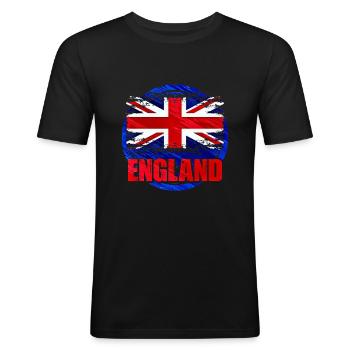 Angleterre - T-shirt près du corps Homme - noir - Devant - Nik (191cm)
