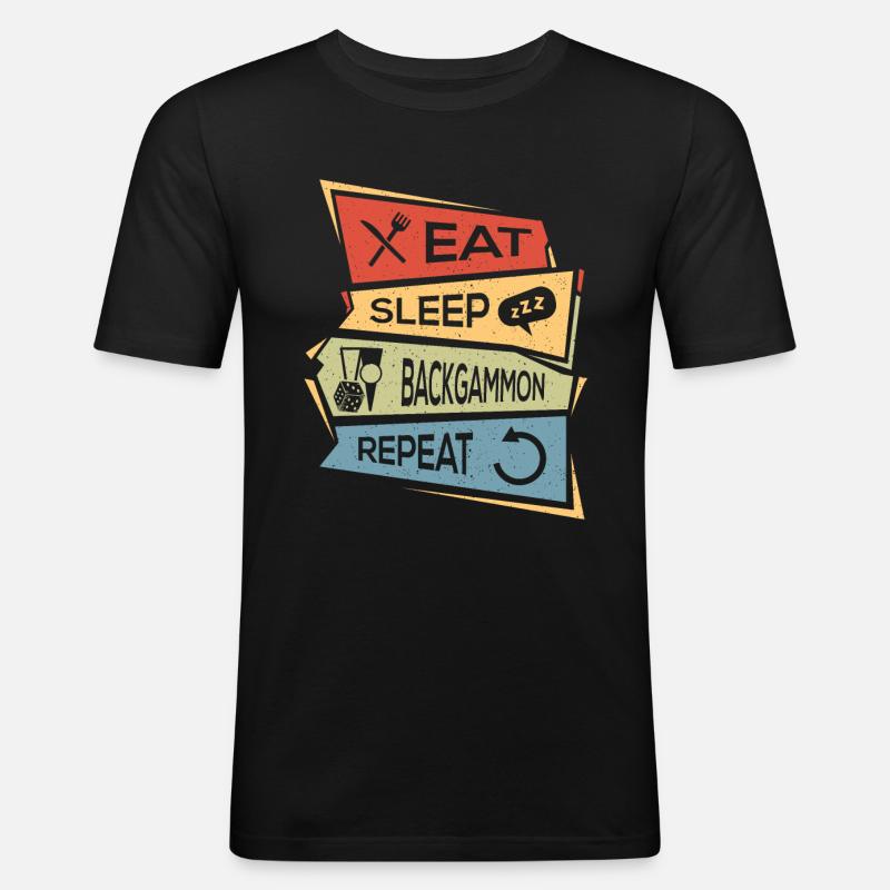 Backgammon - T-shirt près du corps Homme - noir
