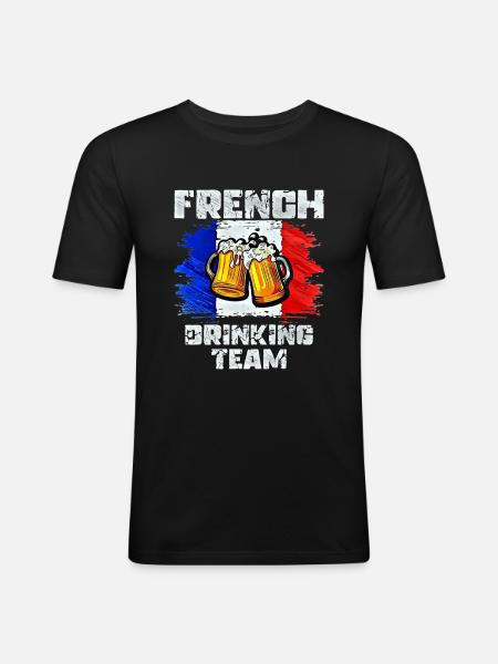 France Drinking Team - Men's Slim Fit T-Shirt - black