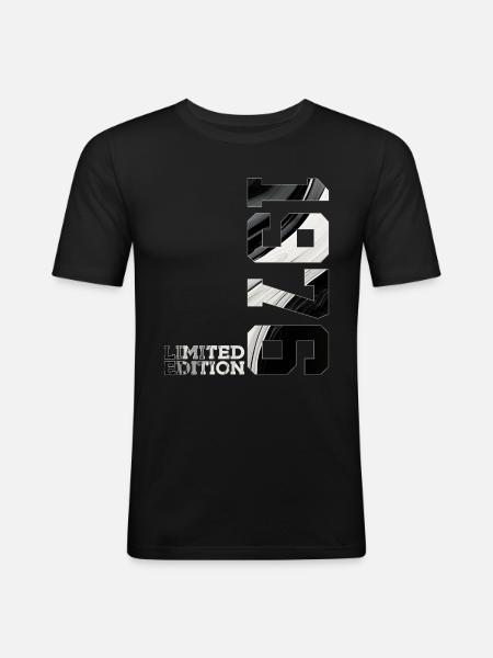 LIMITED EDITION 1976 50E VERJAARDAG - Mannen slim fit T-shirt - zwart