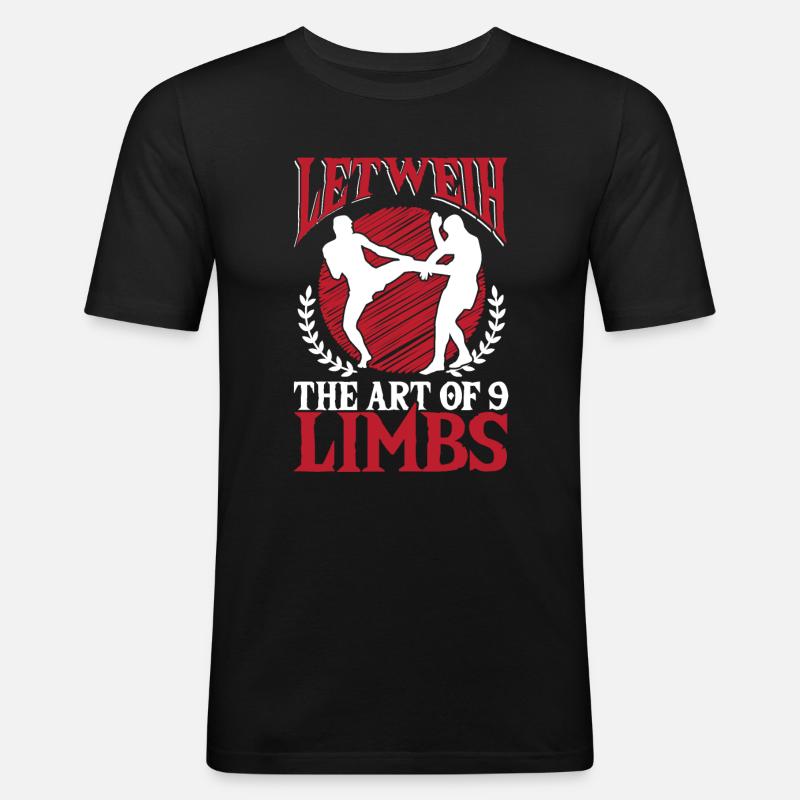 Lethwei burmesisches Geschenk - Männer Slim Fit T-Shirt - Schwarz