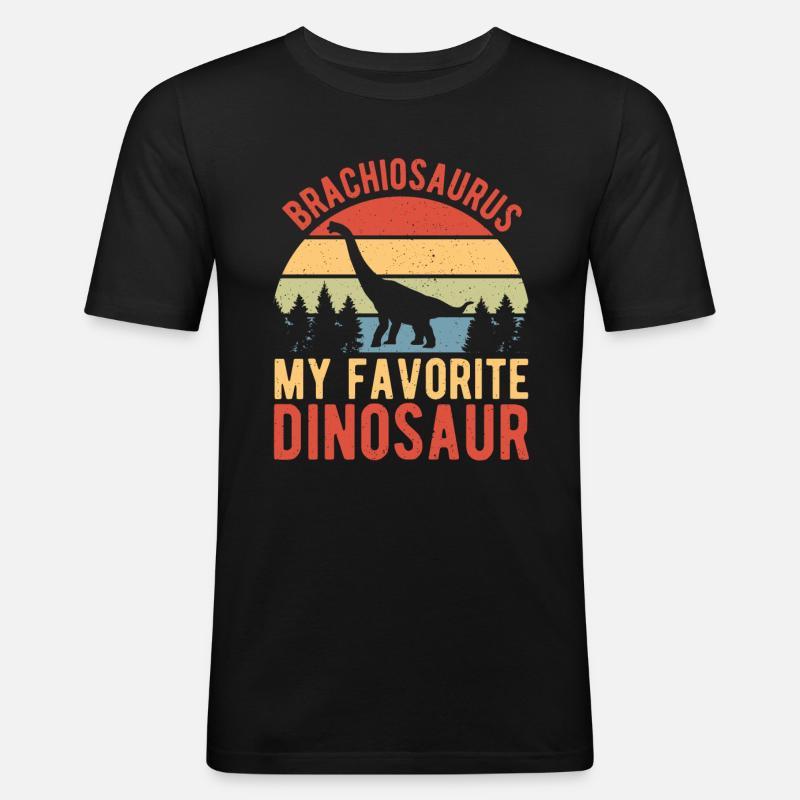 Brachiosaurus Dinosaurier Geschenk - Männer Slim Fit T-Shirt - Schwarz