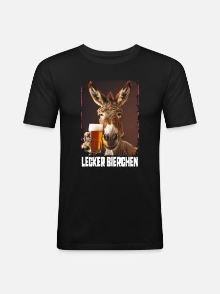 Delicious Beer Donkey - Men's Slim Fit T-Shirt - black