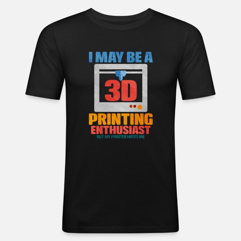 3d printing - Männer Slim Fit T-Shirt - Schwarz