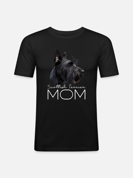 Maman Terrier écossais - T-shirt près du corps Homme - noir