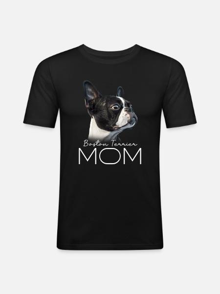 Boston Terrier Mom - Men's Slim Fit T-Shirt - black