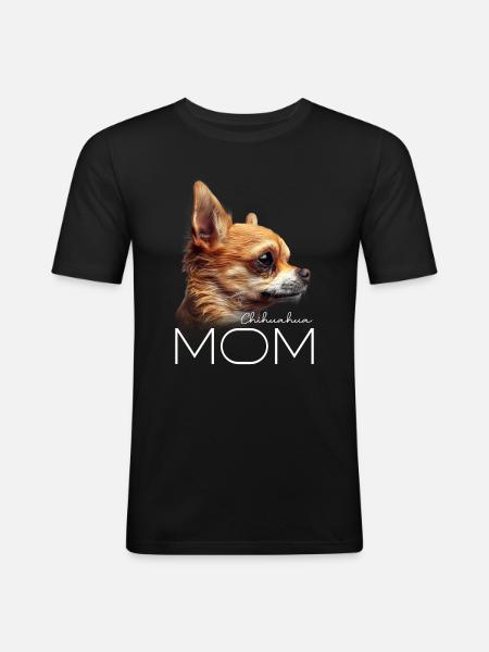 Chihuahua Mama - Männer Slim Fit T-Shirt - Schwarz