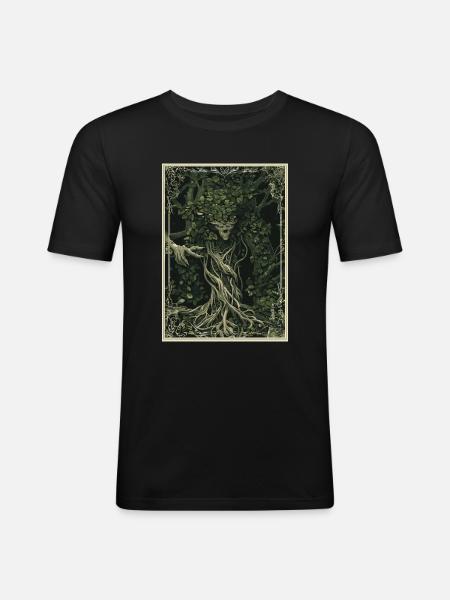 Der Waldwächter Tarot - Männer Slim Fit T-Shirt - Schwarz