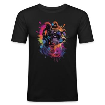 Eichhörnchen - Männer Slim Fit T-Shirt - Schwarz - Vorne - Nik (191cm)