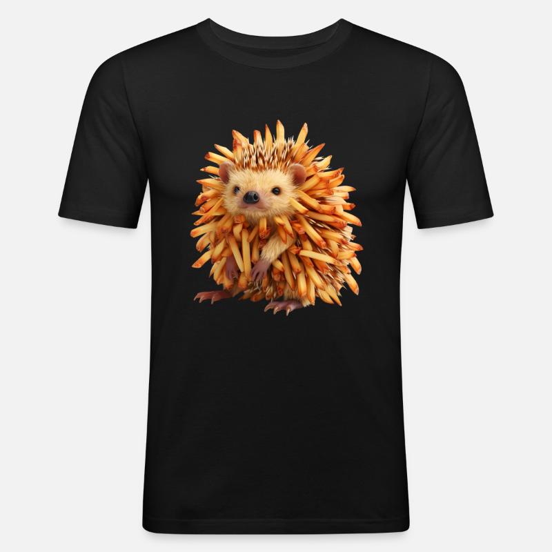 Frites hérisson - T-shirt près du corps Homme - noir