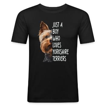 Yorkshire Terrier - Men's Slim Fit T-Shirt - black - Front - Nik (191cm)