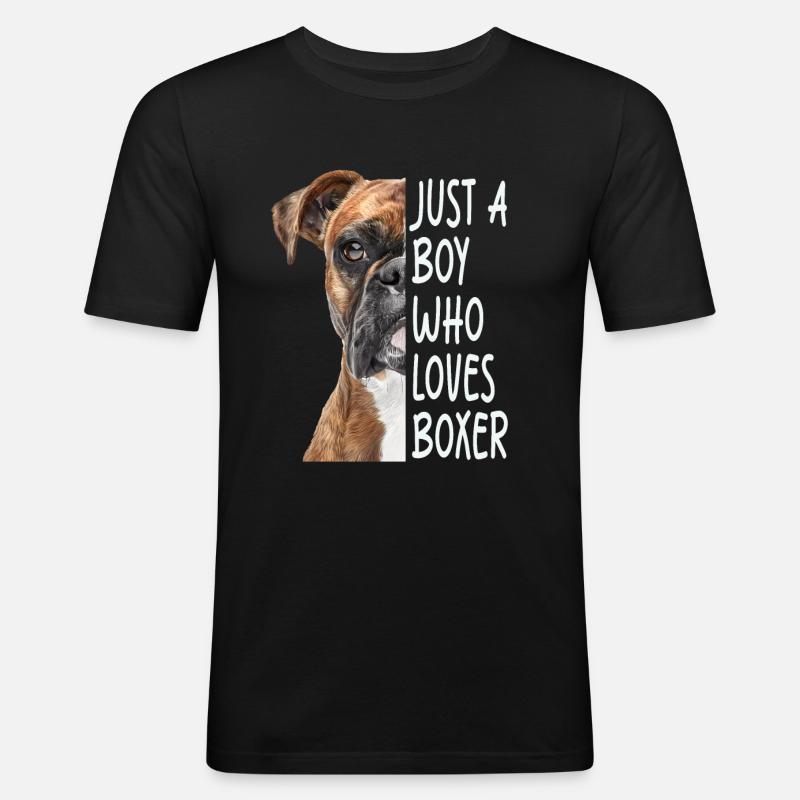 Boxer - Männer Slim Fit T-Shirt - Schwarz