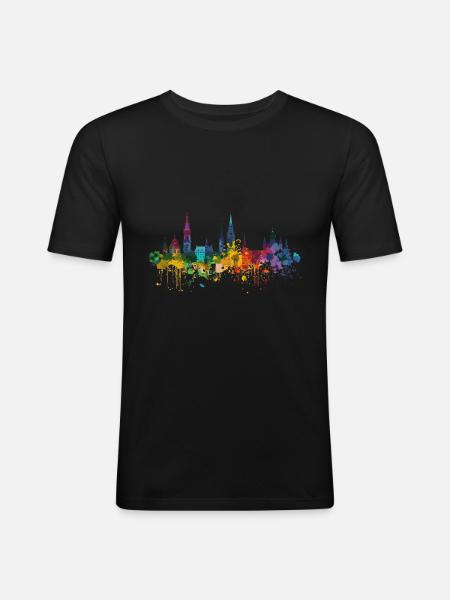 Ludwigsburg - Männer Slim Fit T-Shirt - Schwarz