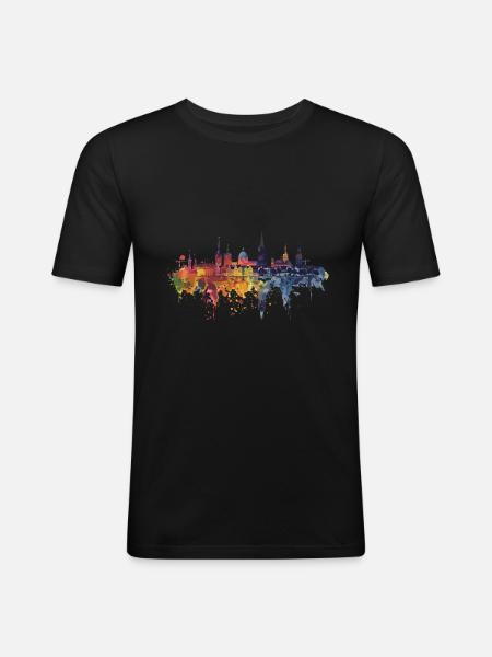 Offenbach am Main - Männer Slim Fit T-Shirt - Schwarz
