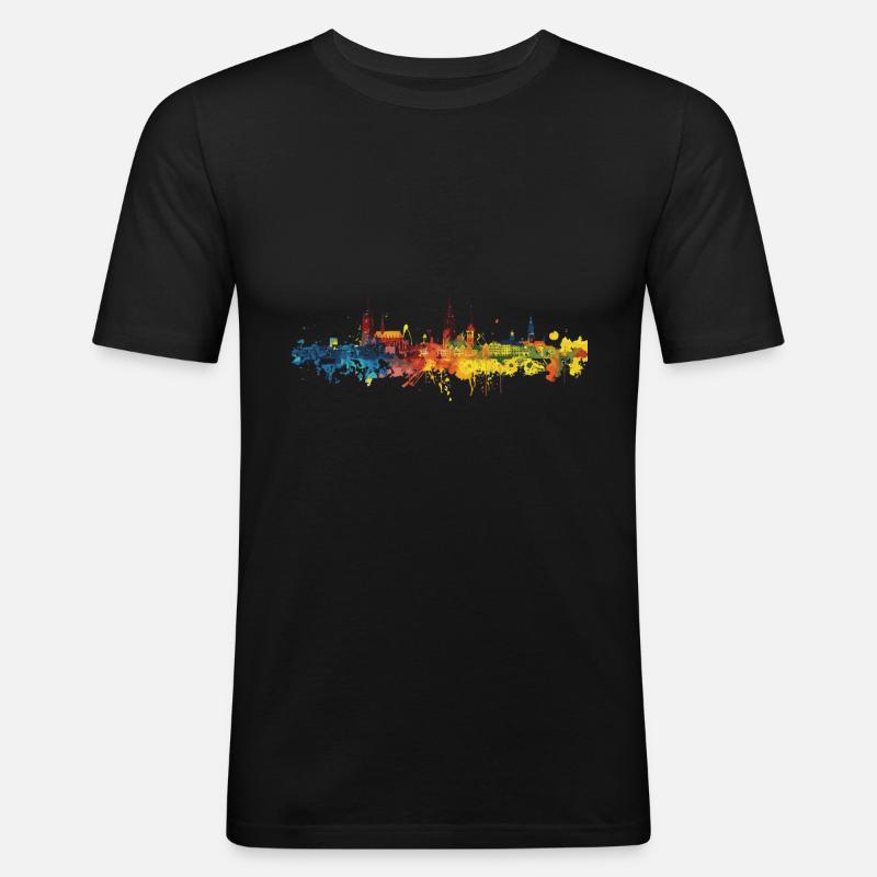 Riesa - Männer Slim Fit T-Shirt - Schwarz