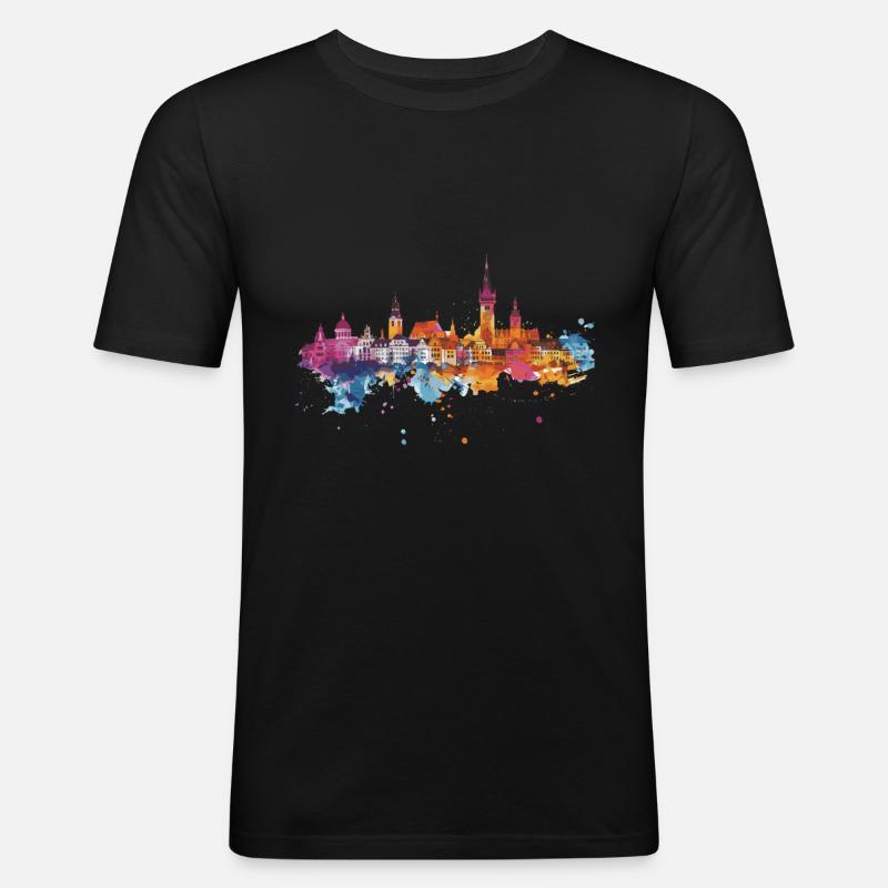St. Ingbert - Männer Slim Fit T-Shirt - Schwarz