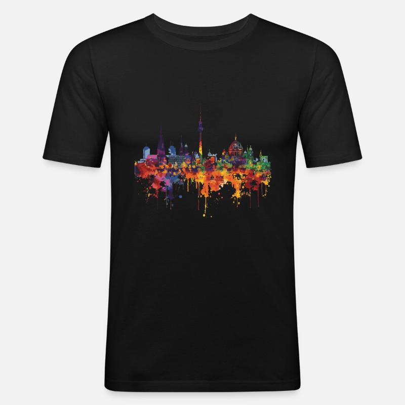 Waghäusel - Männer Slim Fit T-Shirt - Schwarz