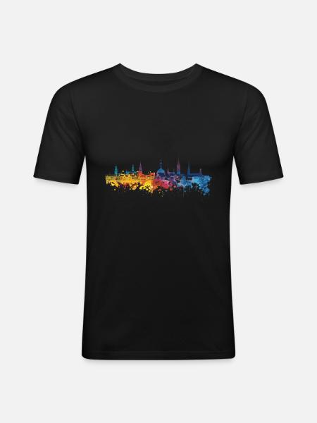 Zittau - Männer Slim Fit T-Shirt - Schwarz