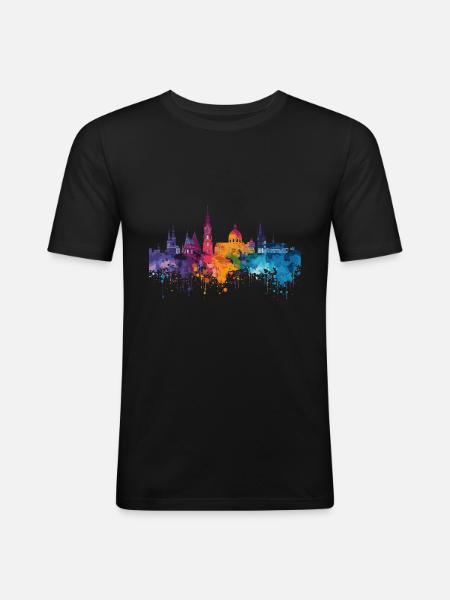 Bielefeld - T-shirt près du corps Homme - noir