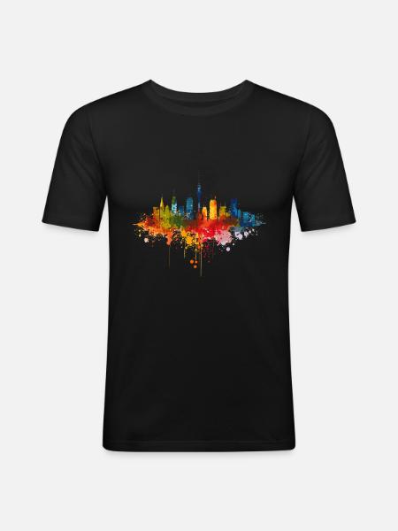 Brilon - Männer Slim Fit T-Shirt - Schwarz