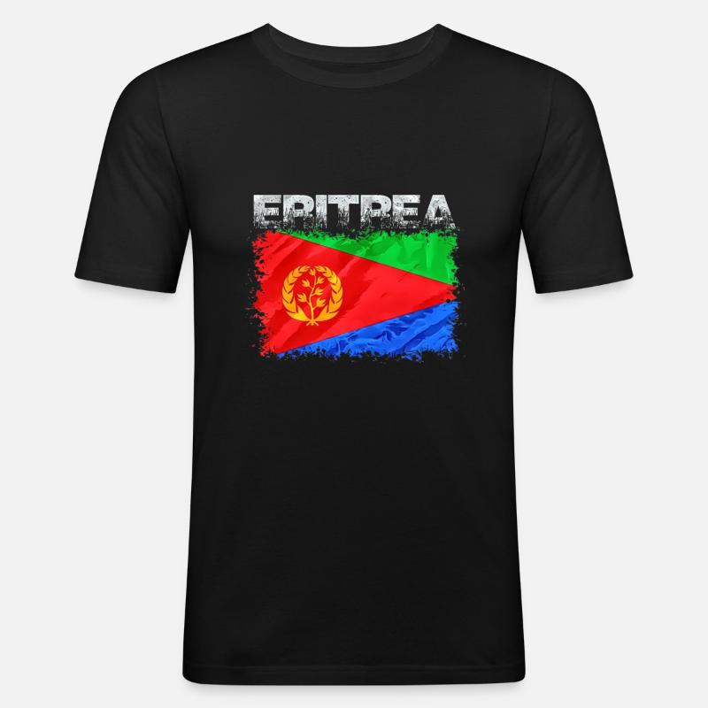 Eritrea - Männer Slim Fit T-Shirt - Schwarz