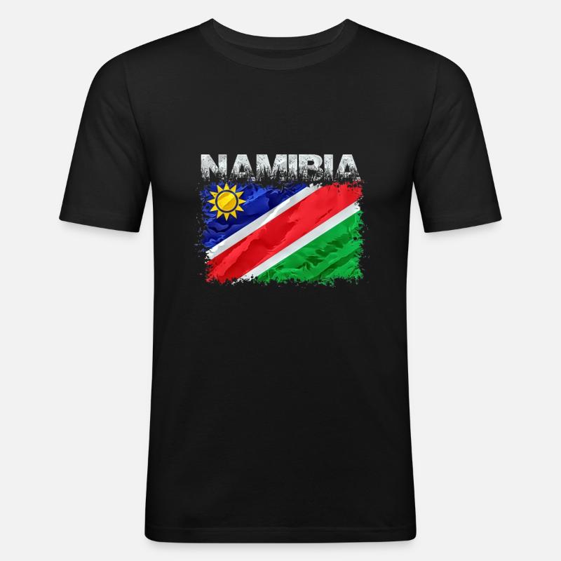 Namibia - Männer Slim Fit T-Shirt - Schwarz