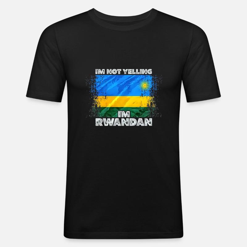 Ruanda - Männer Slim Fit T-Shirt - Schwarz
