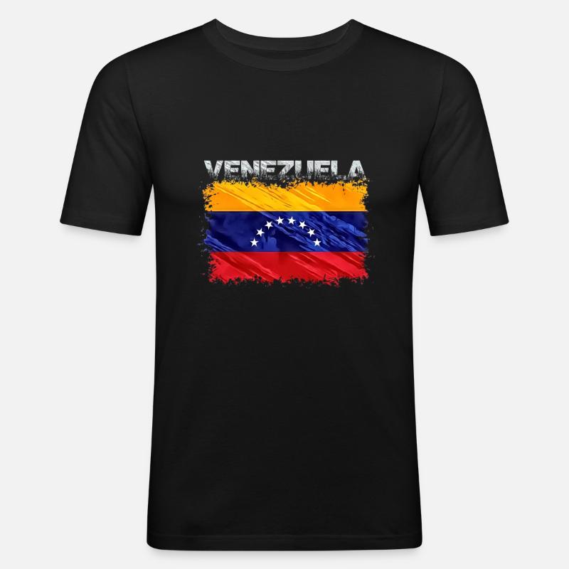 Venezuela - Männer Slim Fit T-Shirt - Schwarz