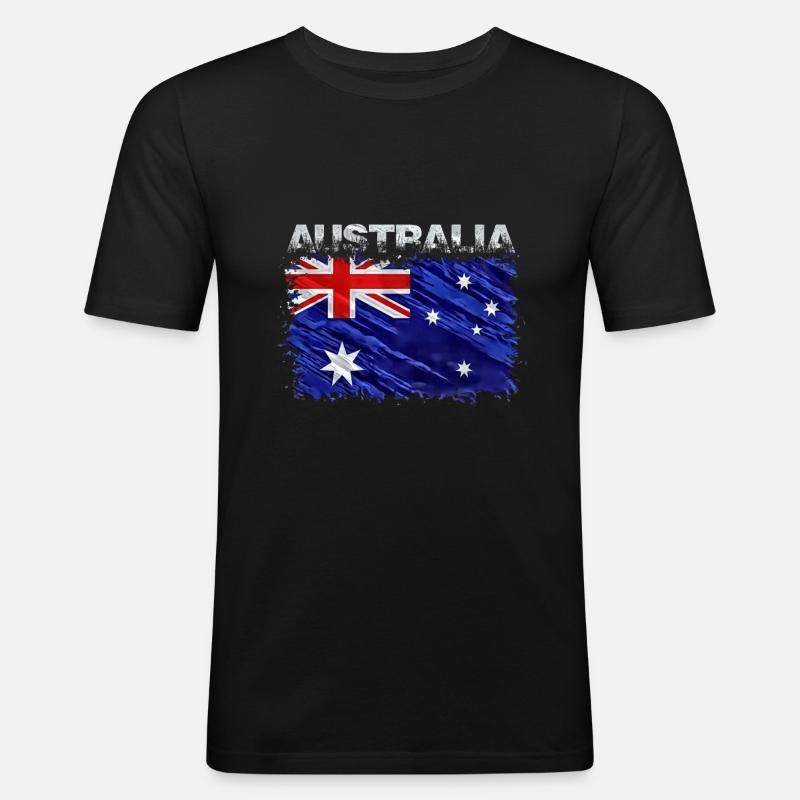 Australien - Männer Slim Fit T-Shirt - Schwarz