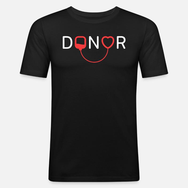 Donor - Spender - Männer Slim Fit T-Shirt - Schwarz