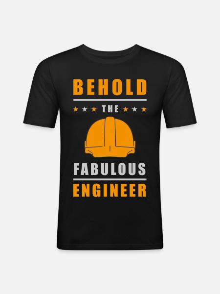 Fabulous Engineer Helmet - Men's Slim Fit T-Shirt - black