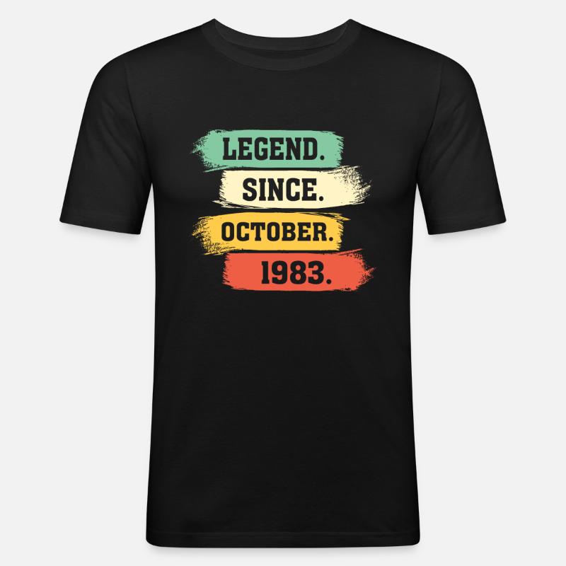 Legend since October 1983 - Männer Slim Fit T-Shirt - Schwarz