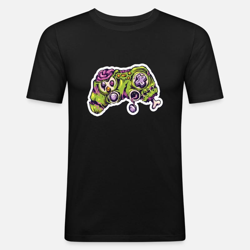 Zombie Joystick Controller Gamer - Männer Slim Fit T-Shirt - Schwarz